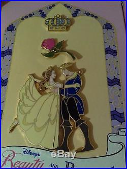 Beauty and the Beast Stained Glass Box Pin Set. Rare limited Edition
