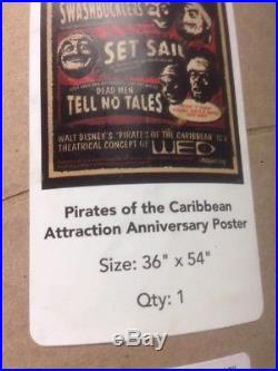 D23 Disney Theme Parks Pirates O. F. Caribbean Attraction Anniv. Poster 36x54
