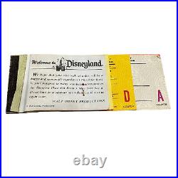 DISNEYLAND Coupon Book 1970's Pass THEME PARK TICKET Disney Souvenir VTG A D