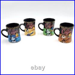 DISNEY Authentic Theme Park Mugs Coffee Cups Set of 4 Really Swell Mickey + 3