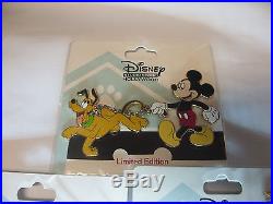 Disney Pin Dsf Le 300 Dog Walk In The Park Set & Surprise Mickey & Pluto Le 150