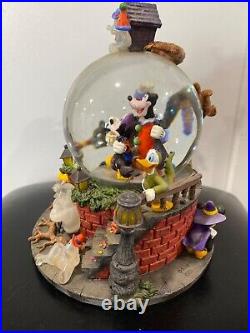 DISNEY World Halloween Snow Globe Mickey Haunted Mansion Trick or Treat READ