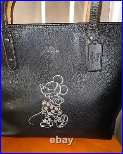 DISNEY X COACH Black CITY TOTE purse/handbag MINNIE MOUSE THEME gently used