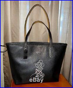 DISNEY X COACH Black CITY TOTE purse/handbag MINNIE MOUSE THEME gently used