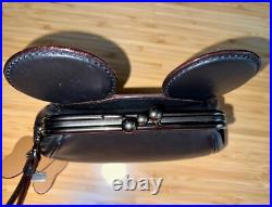 DISNEY X COACH Black Leather WRISTLET / clutch purse MINNIE MOUSE THEME