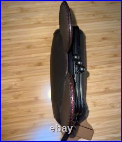 DISNEY X COACH Black Leather WRISTLET / clutch purse MINNIE MOUSE THEME