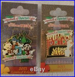 Disney 2015 Osborne Spectacle of Dancing Lights 2 Pin Set Mickey, Minnie, Olaf LR