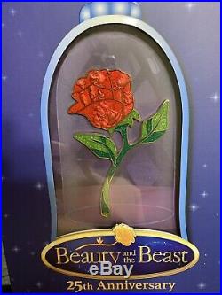 Disney 25th Anniversary Jumbo Rose Beauty & the Beast WDI Pin LE 150 Rare HTF