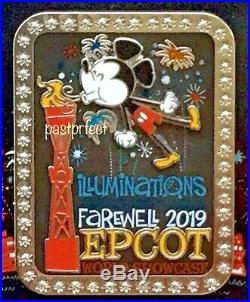 Disney 2 Pins Epcot Illumination Farewell Passholder LE Figment & LR Mickey 2019