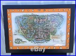 Disney 50th Anniversary DISNEYLAND ORIGINAL MAP & COMPLETE 38 BORDER PIN SET