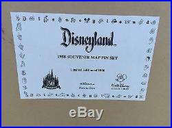 Disney 50th Anniversary DISNEYLAND ORIGINAL MAP & COMPLETE 38 BORDER PIN SET