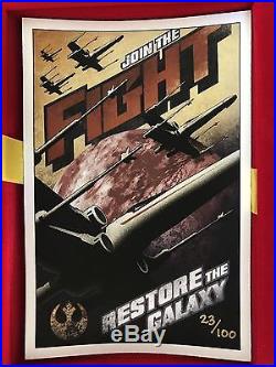 Disney/ACME Star Wars X-Wing Join The Fight Collectible Pin And Print Very Rare