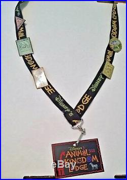 Disney Animal Kingdom Lodge First Guest 5 Pin Set with Lanyard VERY RARE -2001