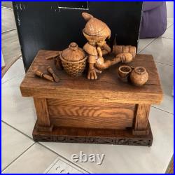 Disney Art Olszewski Theme Parks Pinocchio Carved Wood Lidded Box with Box