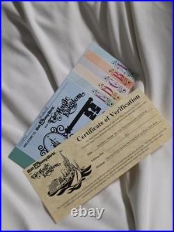 Disney Art of Disney Theme Parks 24k Gold Plated Opening Day Ticket with Box COA