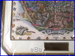 Disney Auctions Disneyland 50th Framed Map & Pins Gold Edition LE 50 RARE