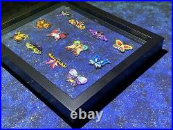 Disney COMPLETE 12-pin Villians Beautiful Butterflies framed set WDW Epcot