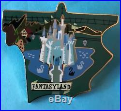 Disney Cast Disneyland Park Atlas Lands Map Puzzle 6 Piece Le Pin Set New