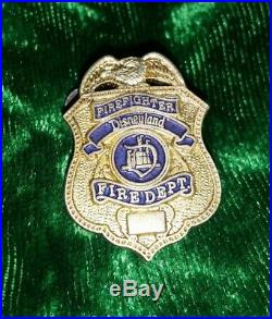 Disney Cast Member Firefighter Disneyland Fire Dept Shield Logo Tie Tac Pin RARE