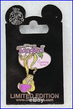 Disney Cast Member Pin LE 1000 Tangled Opening Day 2010 Rapunzel Hair Dangle
