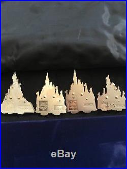 Disney Castle Series Jumbo 3D Cast Member Exclusive Slider Pins Set of 4 pins