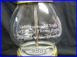 Disney Celebrating 50 Years of Disney Theme Parks Gumball Machine Metal & Glass