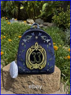 Disney Club 33 Blue Backpack Embroidered Design Theme Park Souvenir
