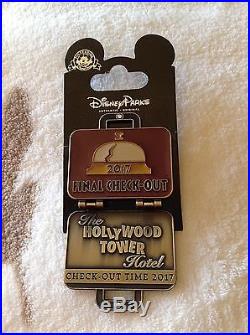 Disney DCA HOLLYWOOD TOWER HOTEL Tower of Terror FINAL CHECK OUT Pin HTF