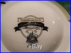 Disney DLR 50th Anniversary Tomorrowland Ceramic Tea Set MIB