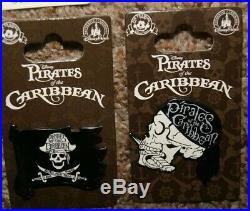 Disney DOUBLEWIDE REVERSIBLE Lanyard With MEDAL PIRATES OF CARIBBEAN 21 Pin Lot