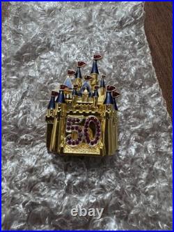 Disney Disneyland 50 Anniversary Princess Swarovski Brooch Pin Castle Prop