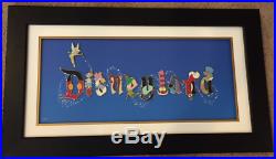 Disney Disneyland Character Letters Maleficent Cheshire Stitch Framed Set Pin