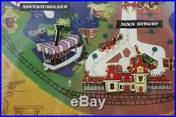 Disney Disneyland Five Original Lands Park Map Framed Pin Set 50th Anniversary