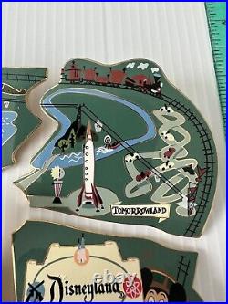Disney Disneyland Park Atlas Lands Map Puzzle Piece Cast Jumbo LE Pin Set