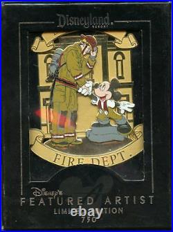 Disney Featured Artist Disneyland Mickey Mouse Thanks Fireman Jumbo Boxed LE Pin