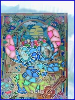 Disney Hawaii Stitch Scrump Fantasy Pin Jumbo Stained Glass Window RARE LE100