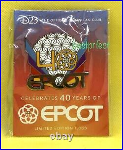 Disney LE 1000 Pin D23 Epcot 40th Anniversary WDW Spaceship Earth on Card 2022