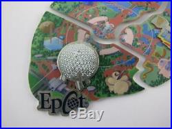Disney Map 4 Pin Set EPCOT CENTER Atlas Cast Member Park Puzzle Jumbo 2001 Pins