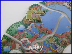 Disney Map 4 Pin Set EPCOT CENTER Atlas Cast Member Park Puzzle Jumbo 2001 Pins