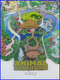 Disney Map 5 Pin Set ANIMAL KINGDOM Atlas Cast Member Park Puzzle Jumbo Pins