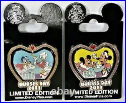 Disney Mickey Minnie Donald & Daisy Nurses Day 2011 Spinner Pin LE 1500 NEW