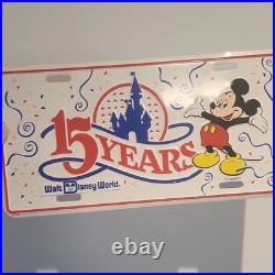 Disney Mickey Mouse 15 Years Souvenir License Plate Theme Park Collectible