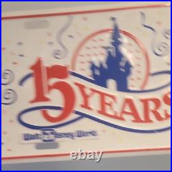 Disney Mickey Mouse 15 Years Souvenir License Plate Theme Park Collectible