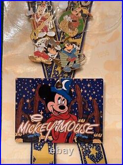 Disney Mickey Mouse Deluxe Starter Set Lanyard Pins Through the Years #48468 NEW
