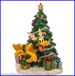 Disney Mickey Mouse Sleigh Pluto Reindeer Christmas Tree Figurine Theme Parks