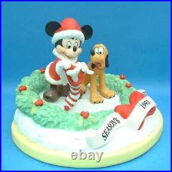 Disney Mickey Pluto 1993 Christmas Figure USA Disney Theme Park Ceramic Made