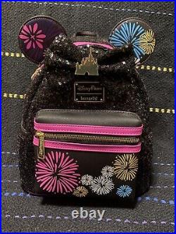 Disney Minnie Mouse Main Attraction Fireworks & Castle Loungefly Backpack EXACT