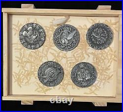 Disney Museum Of Pin-tiquities Boxed Set Chaser Coin Pins Stitch Figment Mickey