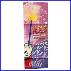 Disney Original 100 Years Of Magic Theme Park Vinyl Light Post Banner 4' Vtg