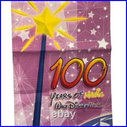 Disney Original 100 Years Of Magic Theme Park Vinyl Light Post Banner 4' Vtg